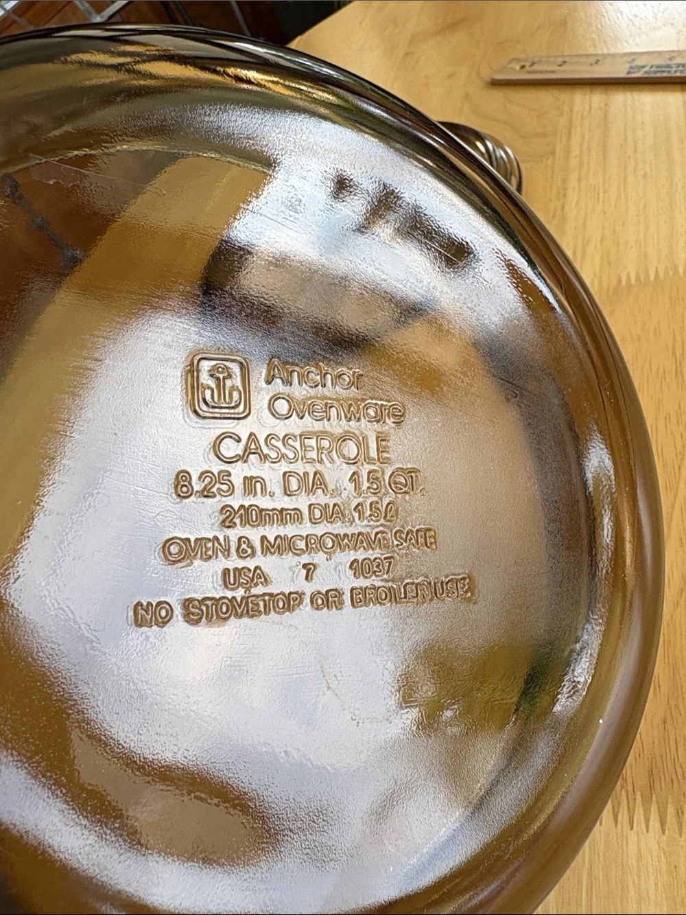 🧑‍🍳 Anchor Hocking 1.5 Qt Vibrage Amber Casserole Dish with Lid